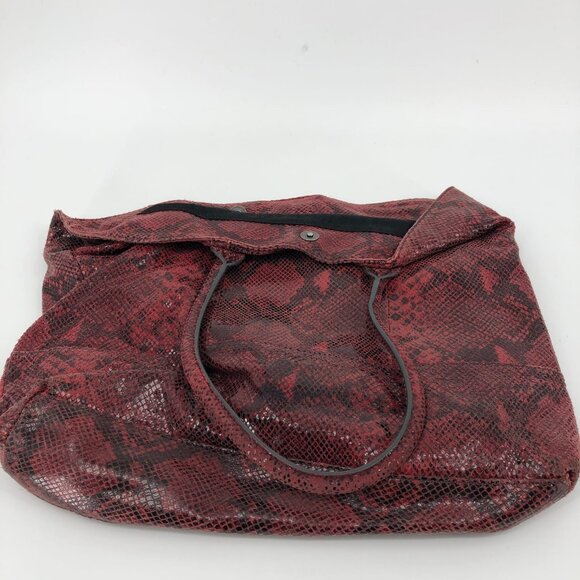 Halogen Red Animal Print Leather Tote | Large Size - Picture 4 of 5